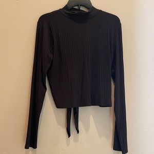 Black cut out crop top